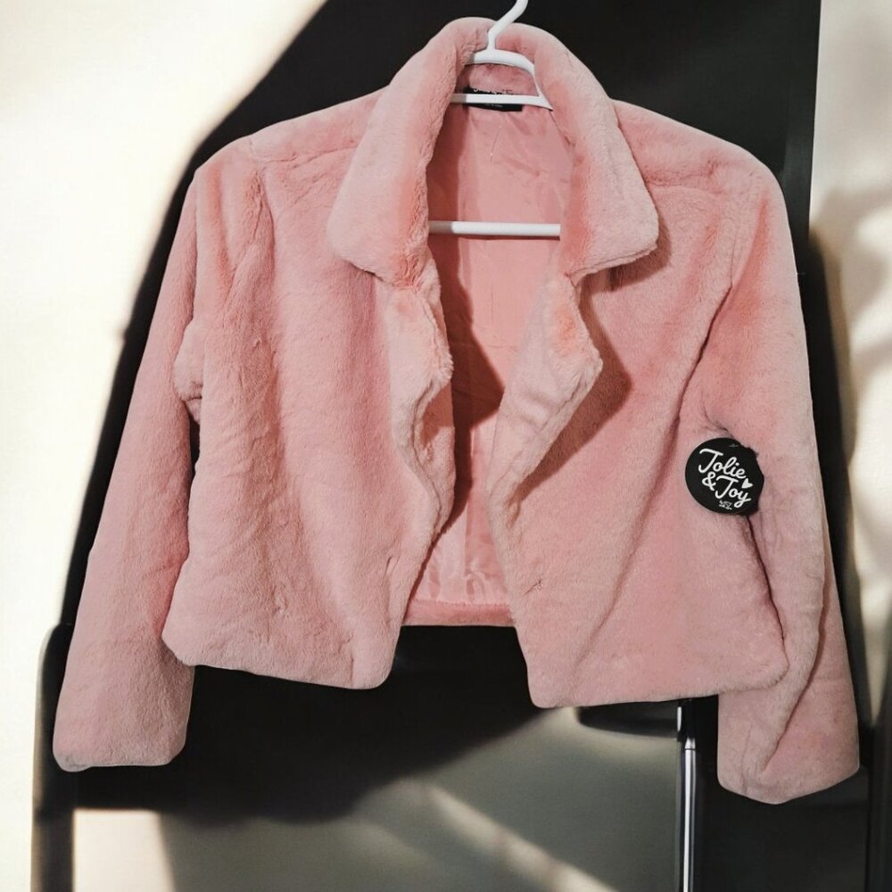 Jolie and Joy Large Pink Fur Coat NWT